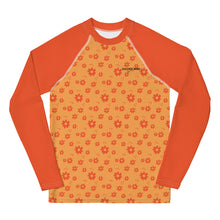 Load image into Gallery viewer, SUCCESS WIRE Power Flower Orange Rose Rash Guard for Big Girls (8-20)