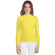 Load image into Gallery viewer, SUCCESS WIRE Paris Daisy Yellow Rash Guard for Big Girls (8-20)