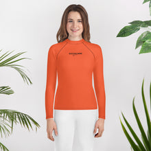 Load image into Gallery viewer, SUCCESS WIRE Unisex Outrageous Orange Rash Guard for Big Kids (8-20)
