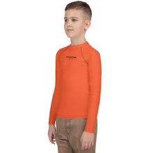 Load image into Gallery viewer, SUCCESS WIRE Unisex Outrageous Orange Rash Guard for Big Kids (8-20)