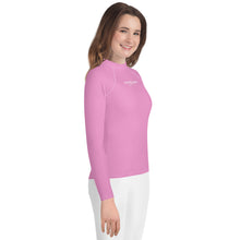 Load image into Gallery viewer, SUCCESS WIRE Lavender Rose Rash Guard for Big Girls (8-20)