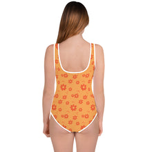 Load image into Gallery viewer, SUCCESS WIRE Power Flower Orange Rose Swimsuit for Big Girls (8-20)