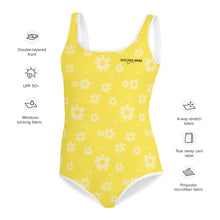 Load image into Gallery viewer, SUCCESS WIRE Power Flower Yellow Swimsuit for Big Girls (8-20)
