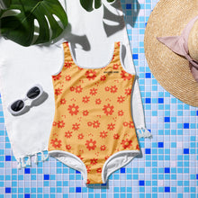 Load image into Gallery viewer, SUCCESS WIRE Power Flower Chardonnay Orange Swimsuit for Big Girls (8-20)