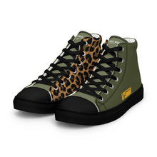 Load image into Gallery viewer, SUCCESS WIRE High Top Leopard Signature Canvas Shoes for Men - Black Sole