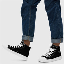 Load image into Gallery viewer, SUCCESS WIRE Signature Black w/White Sole and Laces High Top Canvas Shoes for Men