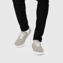 Load image into Gallery viewer, SUCCESS WIRE Classic Signature Lace-up Canvas Shoes for Men - Mid Gray Linen