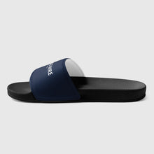 Load image into Gallery viewer, SUCCESS WIRE Navy Logo Slides for Men