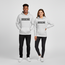 Load image into Gallery viewer, Two people wearing gray 'SUCCESS WIRE' hoodies on a white background