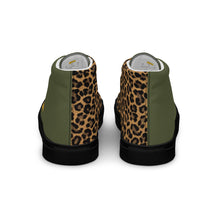 Load image into Gallery viewer, SUCCESS WIRE High Top Leopard Signature Canvas Shoes for Women - Black Sole