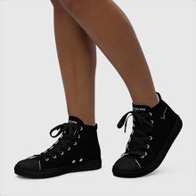 Load image into Gallery viewer, SUCCESS WIRE Signature All Black High Top Canvas Shoes for Women