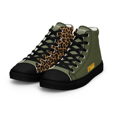 Load image into Gallery viewer, SUCCESS WIRE High Top Leopard Signature Canvas Shoes for Women - Black Sole