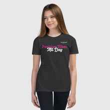 Load image into Gallery viewer, SUCCESS WIRE "Positive Vibes All Day" Short Sleeve T-Shirt for Big & Little Girls (5 Color Variants) (S-XL)