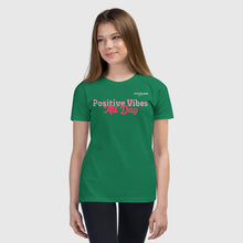 Load image into Gallery viewer, SUCCESS WIRE "Positive Vibes All Day" Short Sleeve T-Shirt for Big & Little Girls (5 Color Variants) (S-XL)