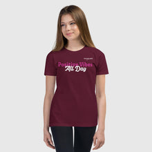 Load image into Gallery viewer, SUCCESS WIRE "Positive Vibes All Day" Short Sleeve T-Shirt for Big & Little Girls (5 Color Variants) (S-XL)