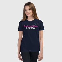 Load image into Gallery viewer, SUCCESS WIRE "Positive Vibes All Day" Short Sleeve T-Shirt for Big & Little Girls (5 Color Variants) (S-XL)