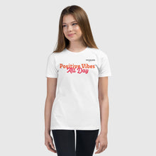 Load image into Gallery viewer, SUCCESS WIRE "Positive Vibes All Day" Short Sleeve T-Shirt for Big & Little Girls (2 Color Variants) (S-XL)