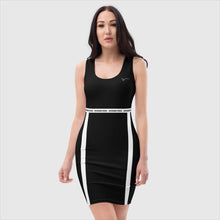 Load image into Gallery viewer, SUCCESS WIRE Black w/White &quot;Emboldened&quot; Fitted Dress for Women
