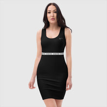 Load image into Gallery viewer, SUCCESS WIRE Signature Logo Design Black Bodycon Dress for Women
