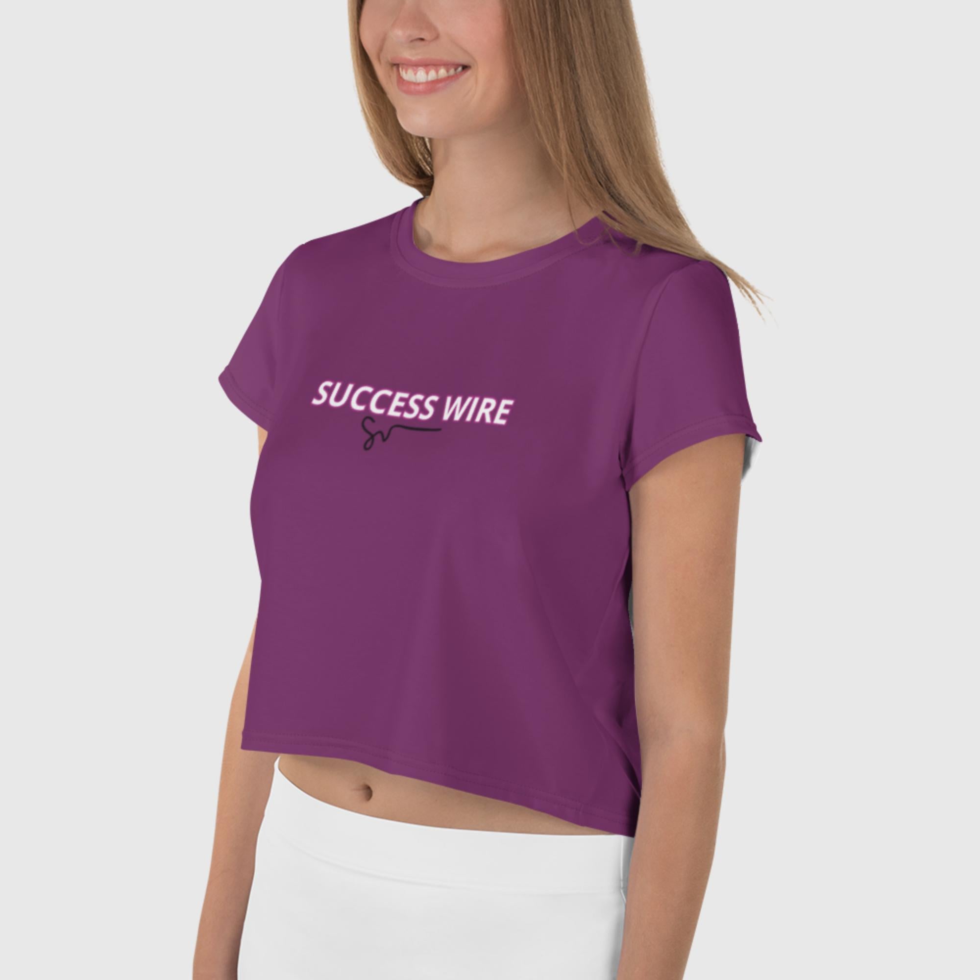 SUCCESS WIRE Purple Crop Tee for Women
