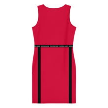 Load image into Gallery viewer, SUCCESS WIRE Crimson Red w/ Black &quot;Emboldened&quot; Fitted Dress for Women
