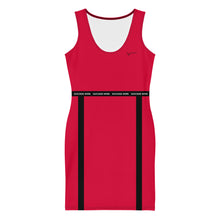 Load image into Gallery viewer, SUCCESS WIRE Crimson Red w/ Black &quot;Emboldened&quot; Fitted Dress for Women
