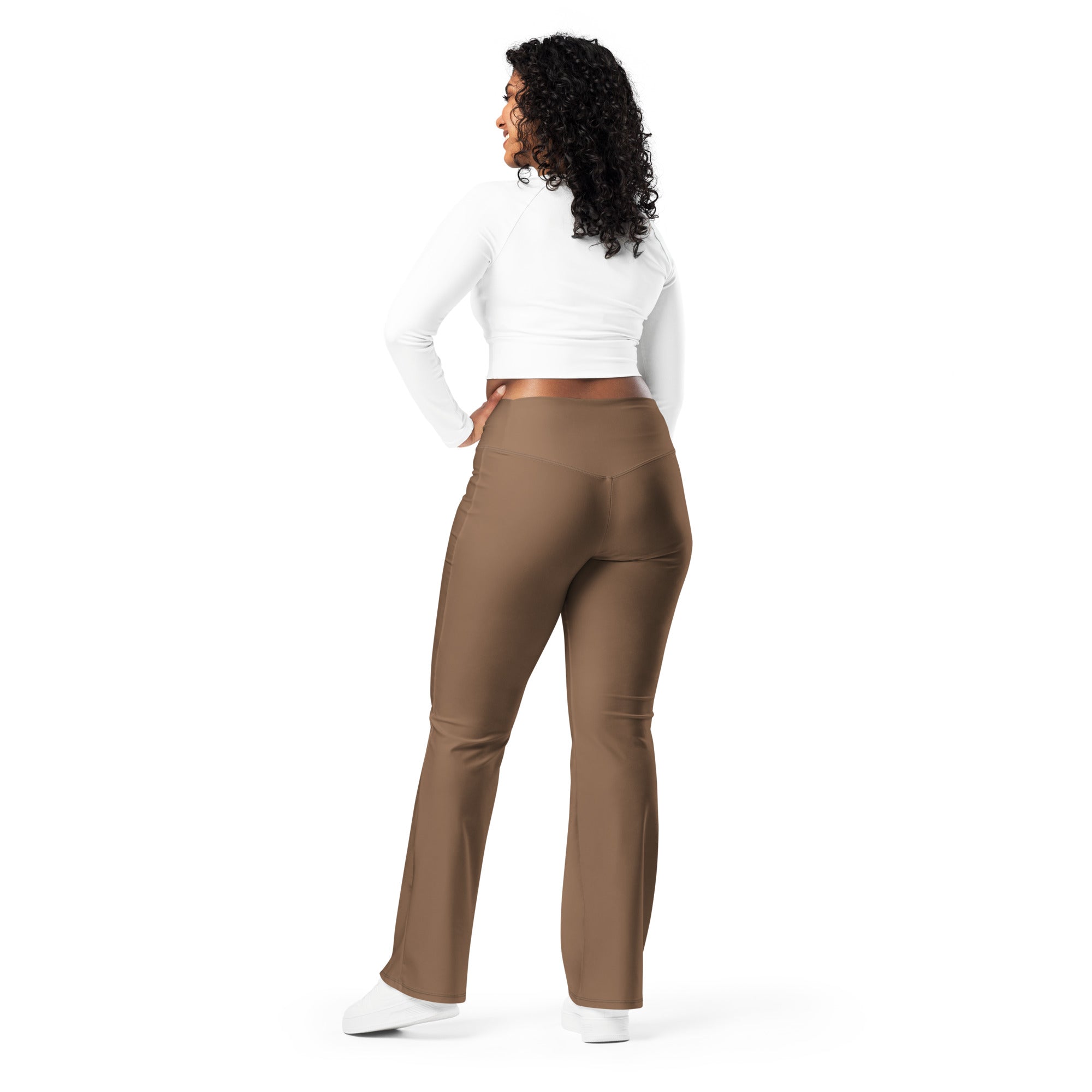SUCCESS WIRE Flare Leggings for Women - Chocolate