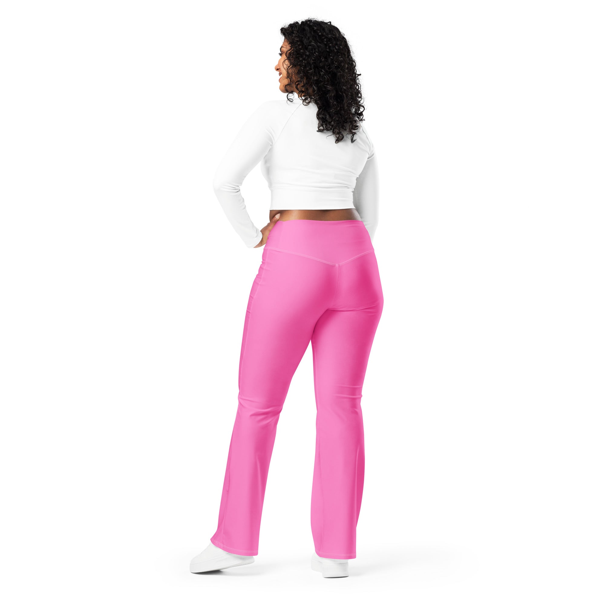 SUCCESS WIRE Flare Leggings for Women - Hot Pink