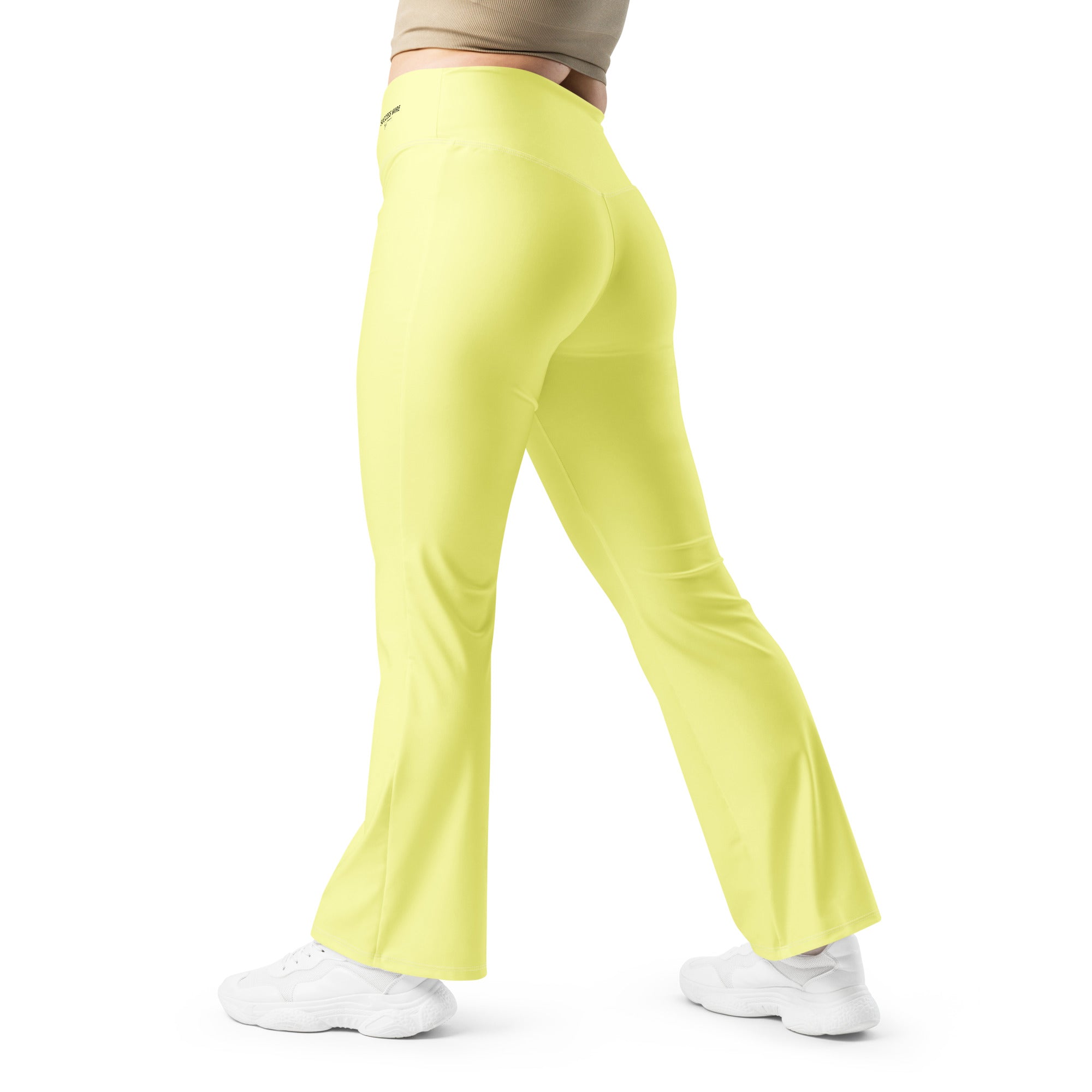 SUCCESS WIRE Flare Leggings for Women - Pastel Yellow