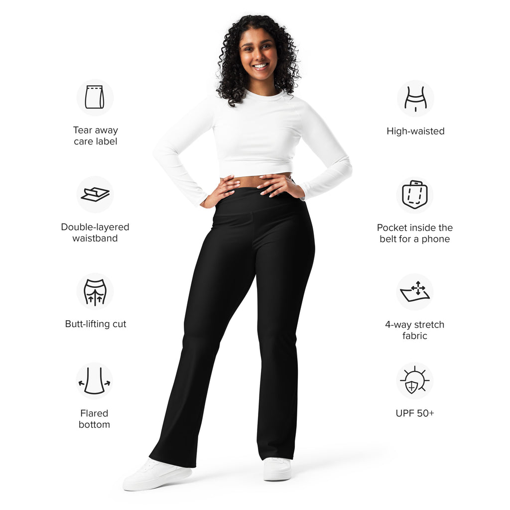 SUCCESS WIRE Flare Leggings for Women - Black
