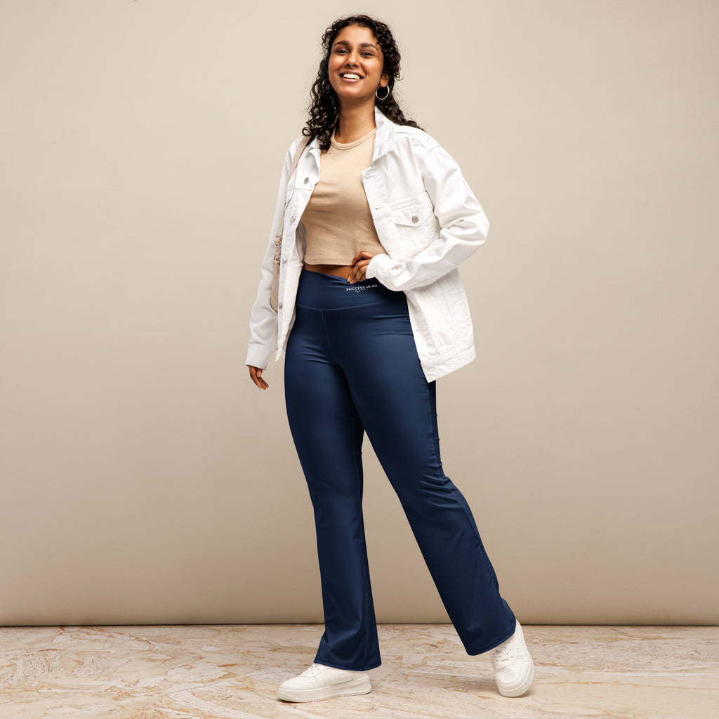 SUCCESS WIRE Flare Leggings for Women - Navy