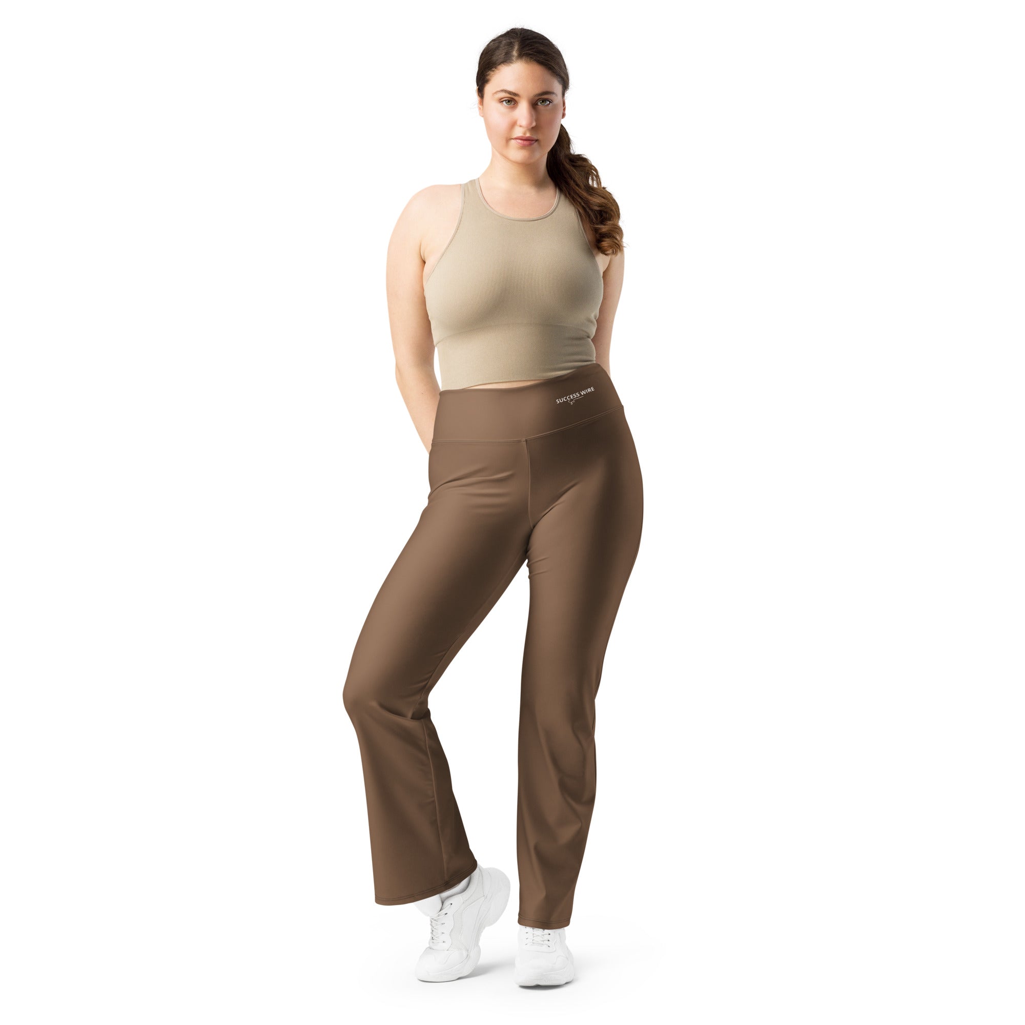 SUCCESS WIRE Flare Leggings for Women - Chocolate