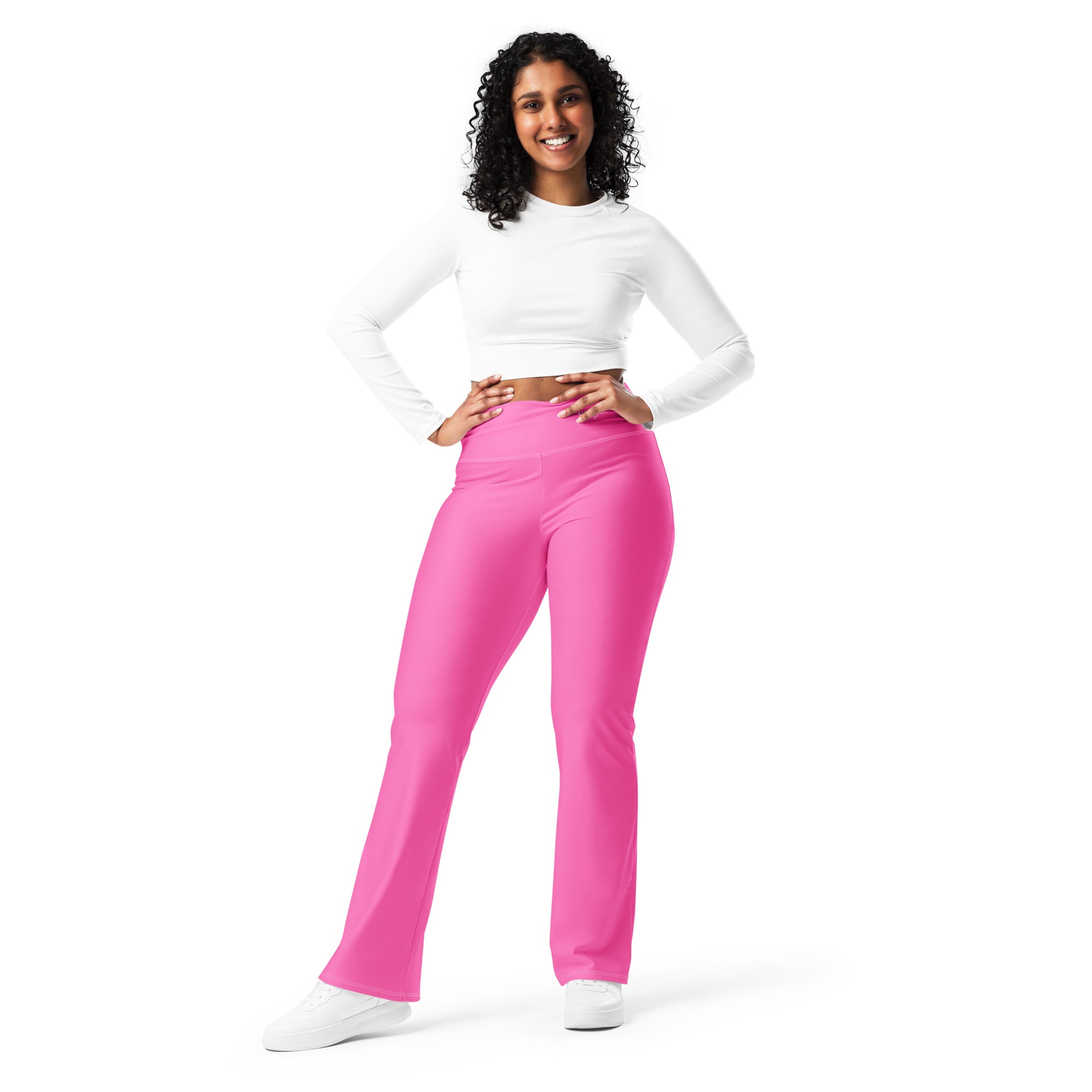 SUCCESS WIRE Flare Leggings for Women - Hot Pink