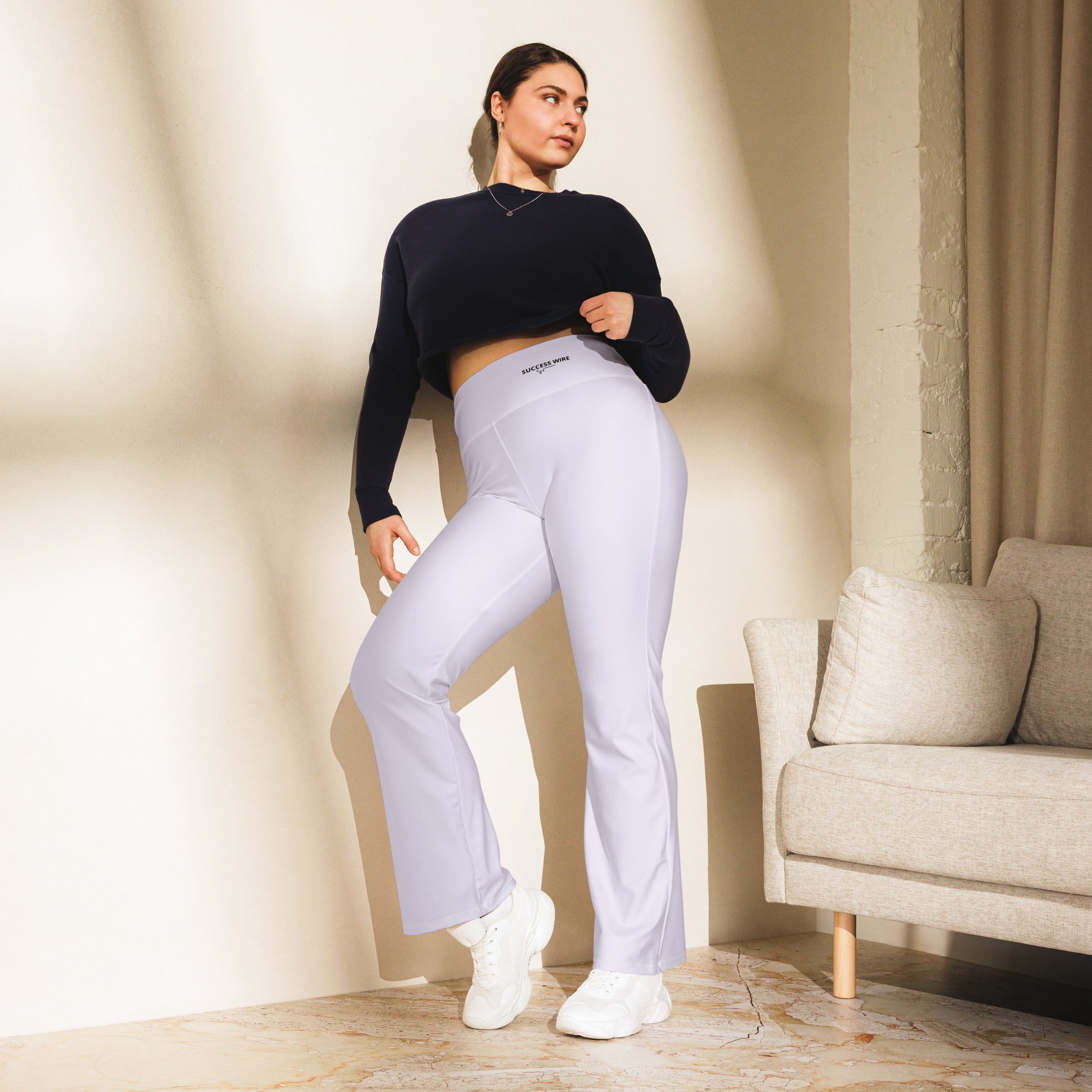 SUCCESS WIRE Flare Leggings for Women - Lavender
