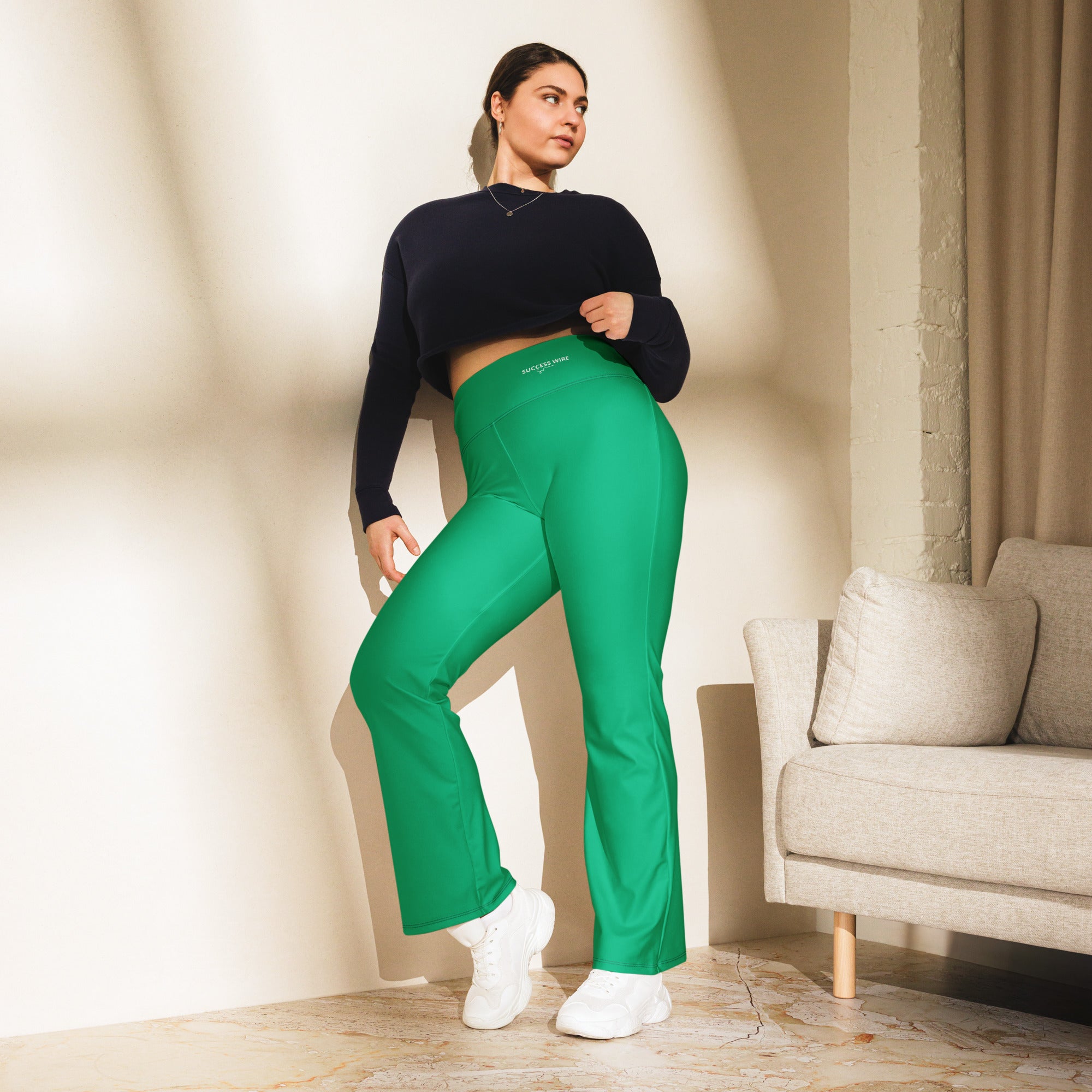 SUCCESS WIRE Flare Leggings for Women - Jade