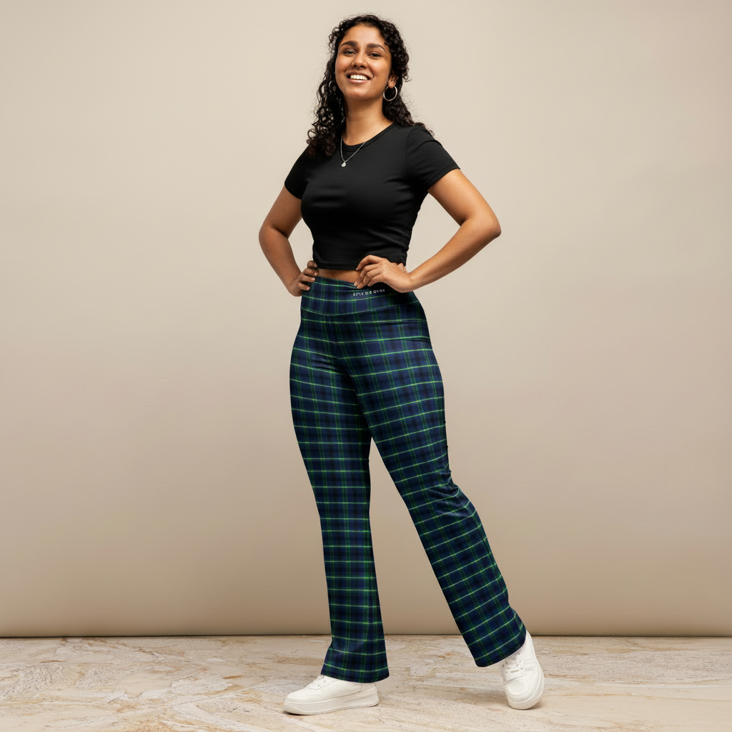 SUCCESS WIRE Elite Plaid Flare Leggings for Women