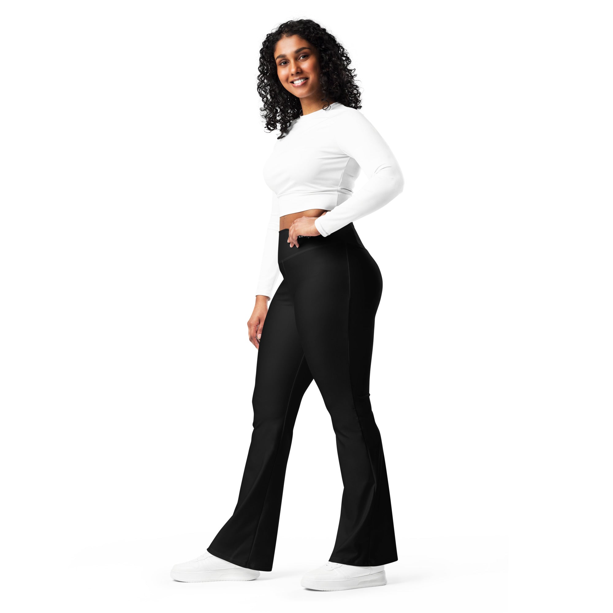 SUCCESS WIRE Flare Leggings for Women - Black