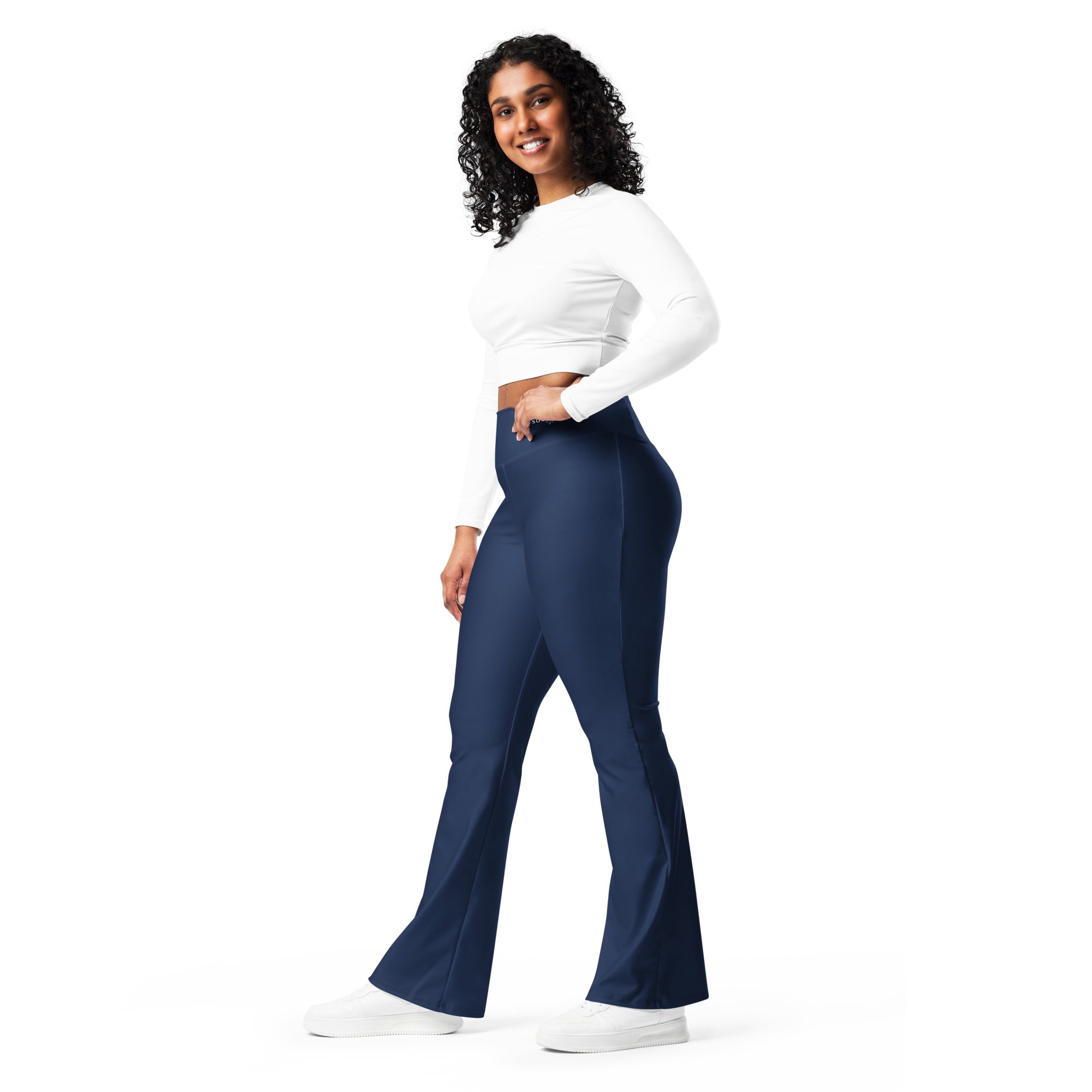 SUCCESS WIRE Flare Leggings for Women - Navy