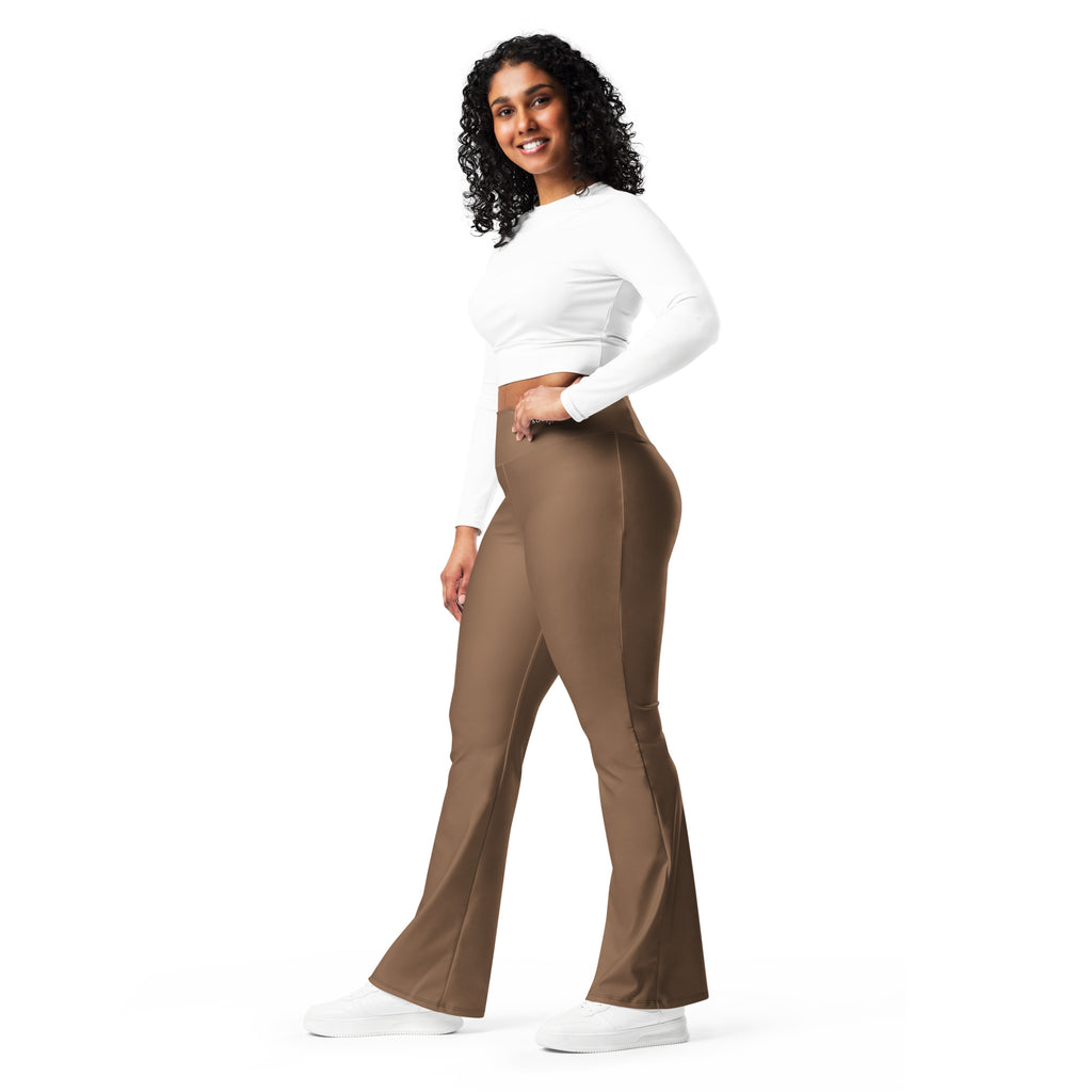 SUCCESS WIRE Flare Leggings for Women - Chocolate