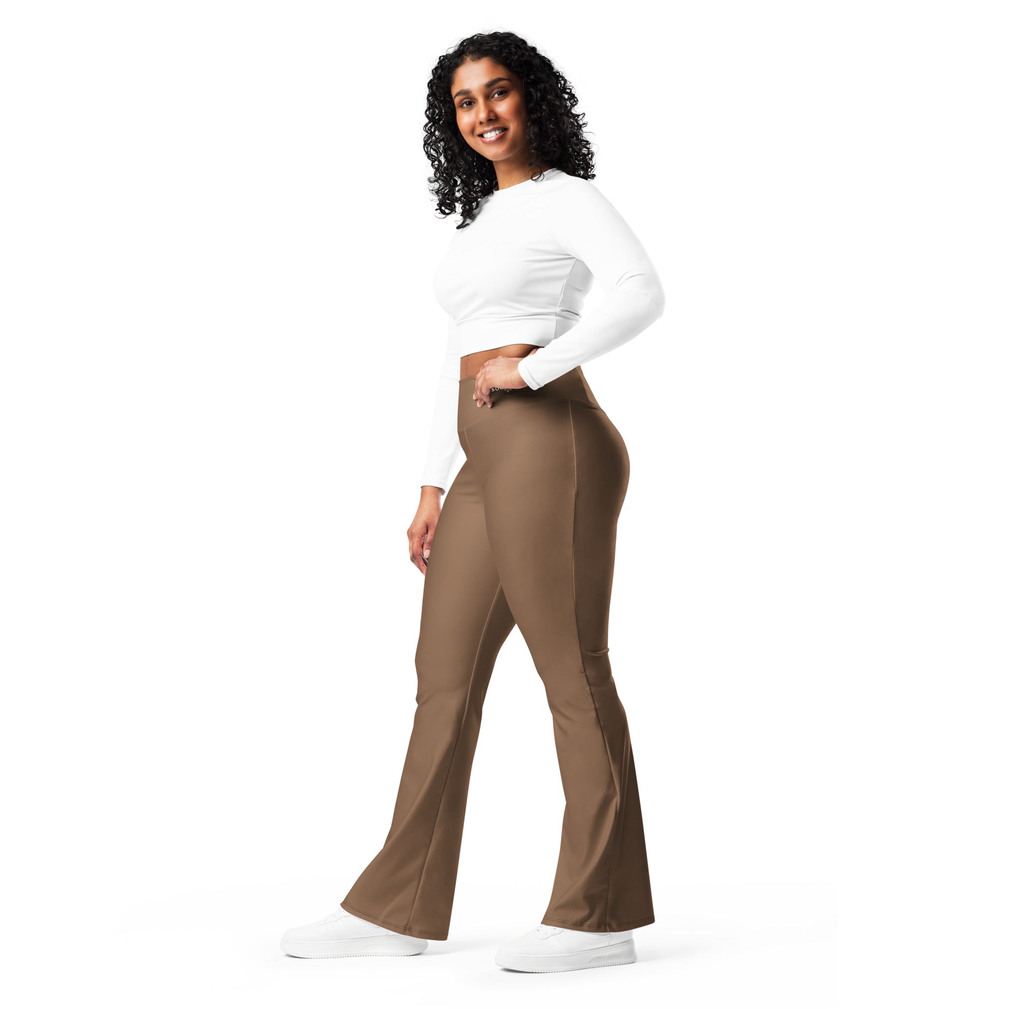 SUCCESS WIRE Flare Leggings for Women - Chocolate