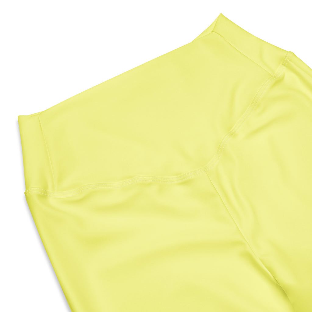 SUCCESS WIRE Flare Leggings for Women - Pastel Yellow
