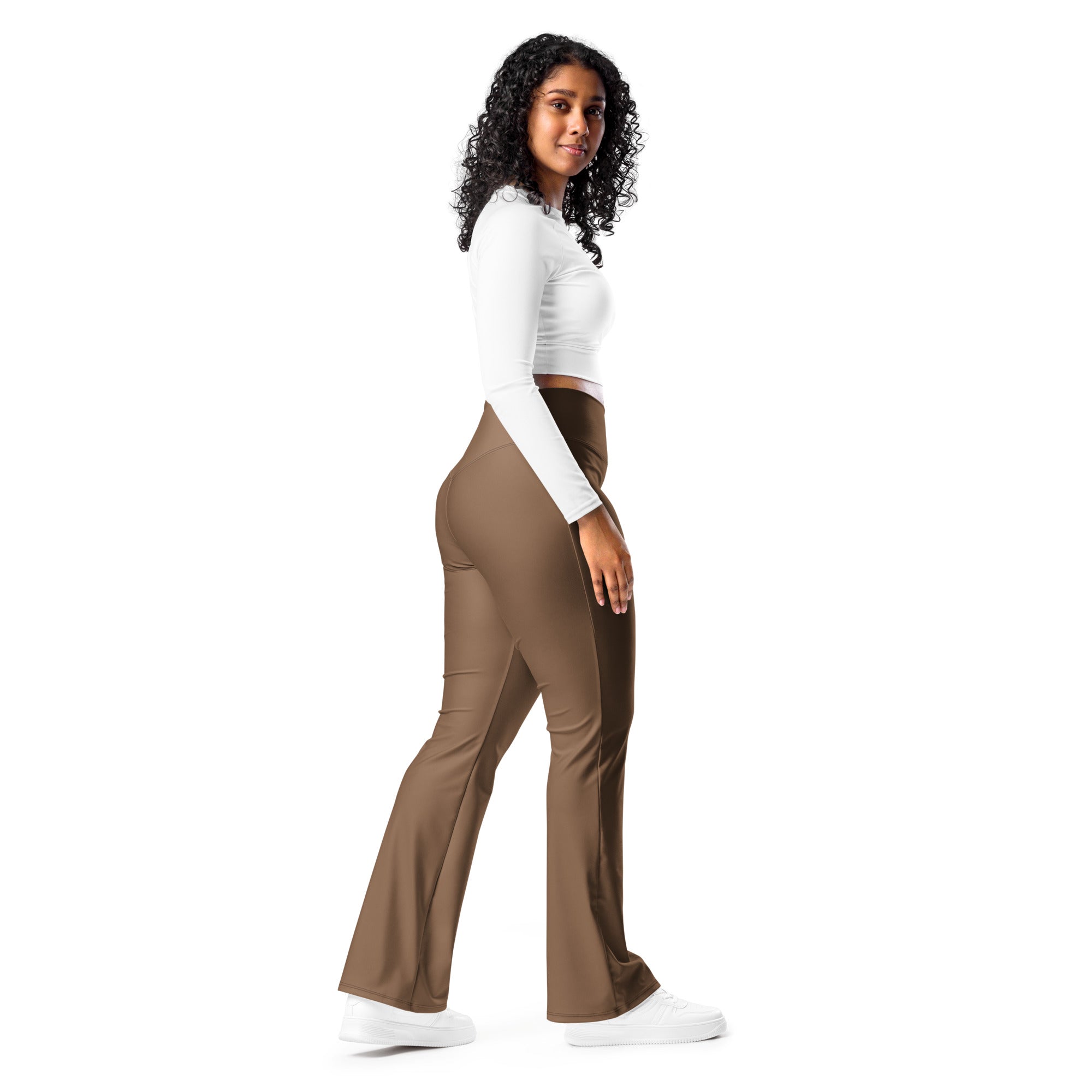 SUCCESS WIRE Flare Leggings for Women - Chocolate