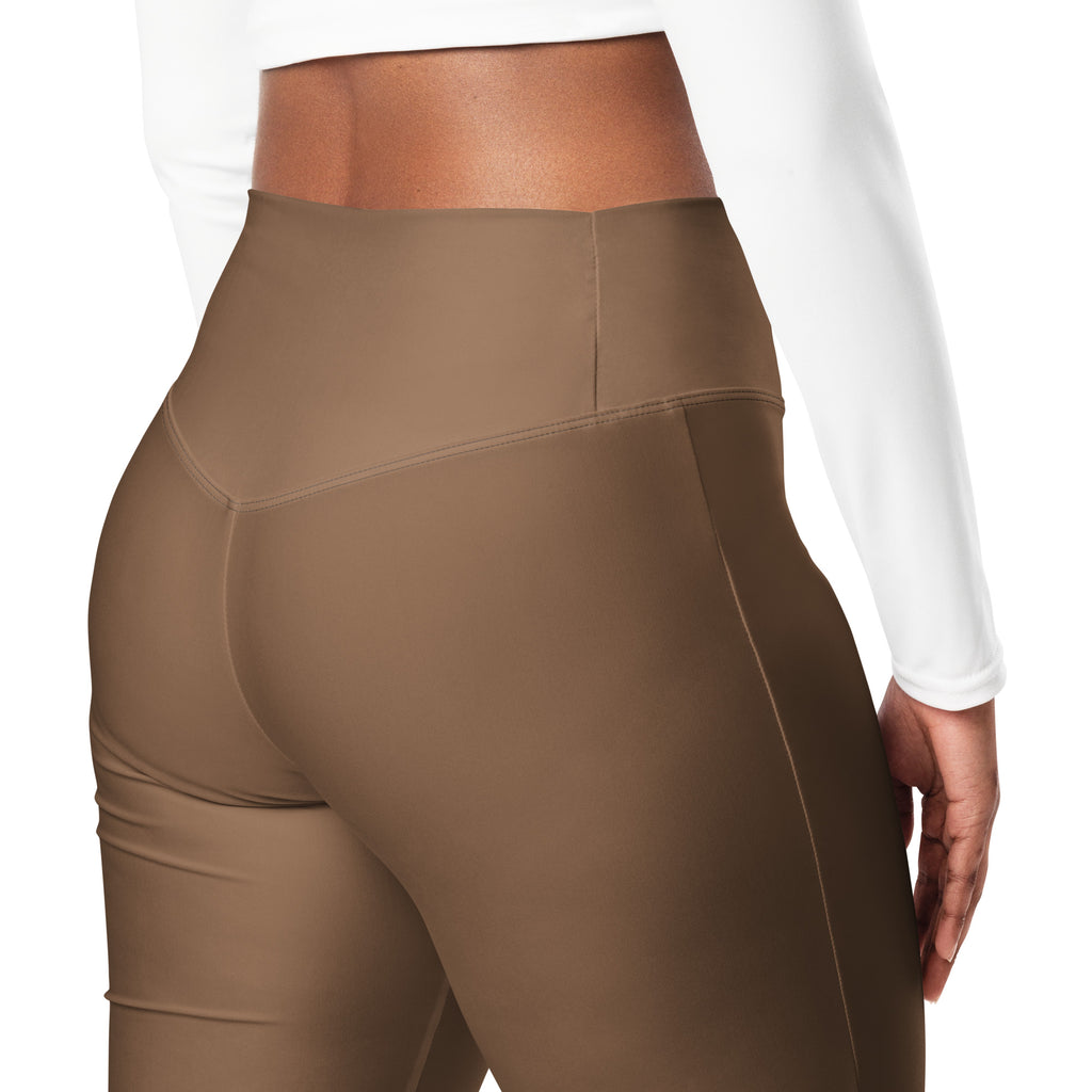 SUCCESS WIRE Flare Leggings for Women - Chocolate