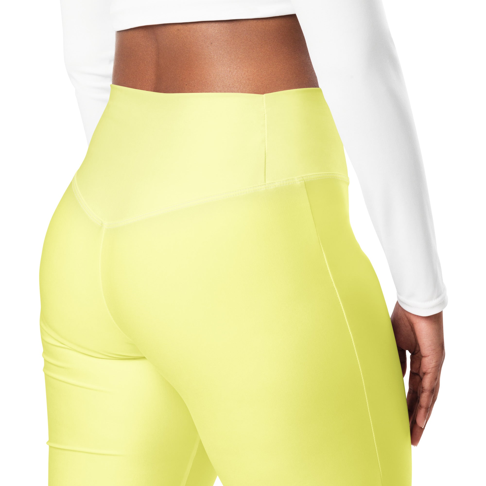 SUCCESS WIRE Flare Leggings for Women - Pastel Yellow