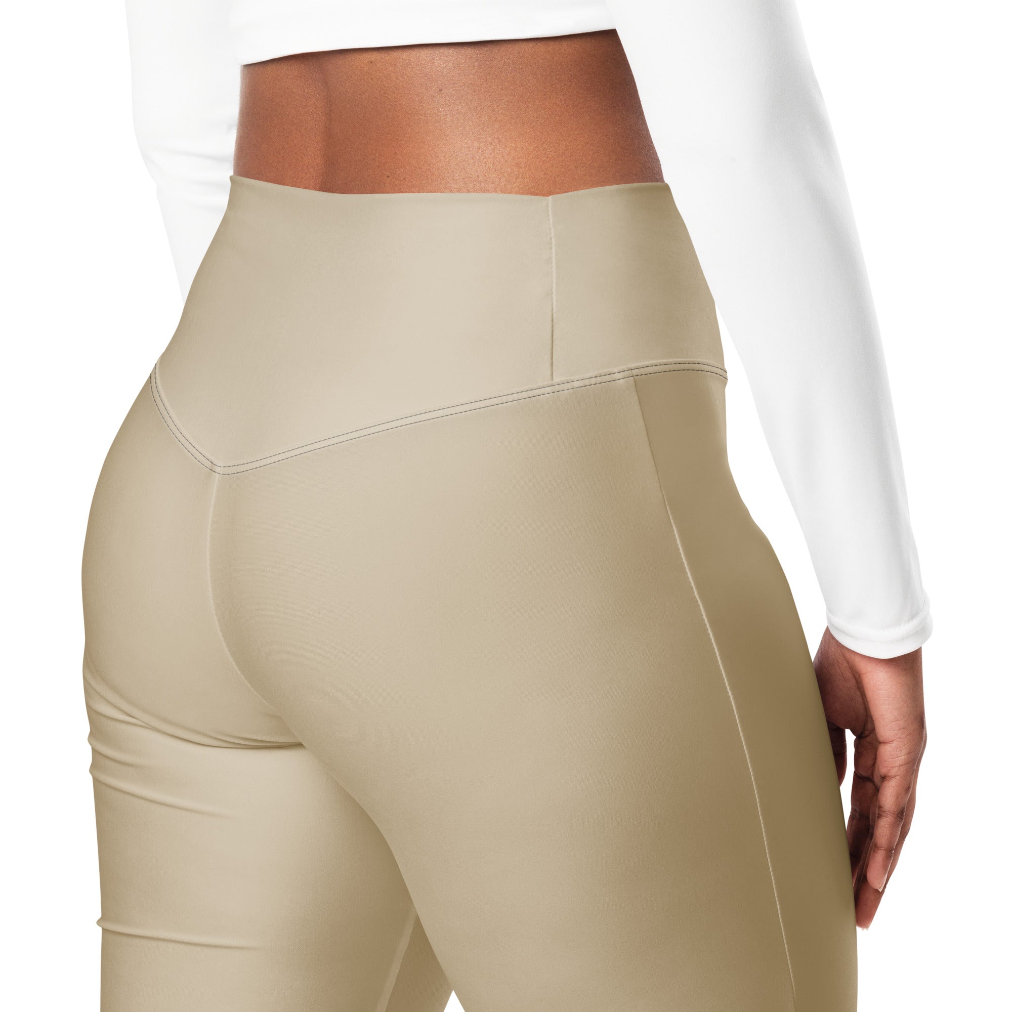 SUCCESS WIRE Flare Leggings for Women - Khaki Tan