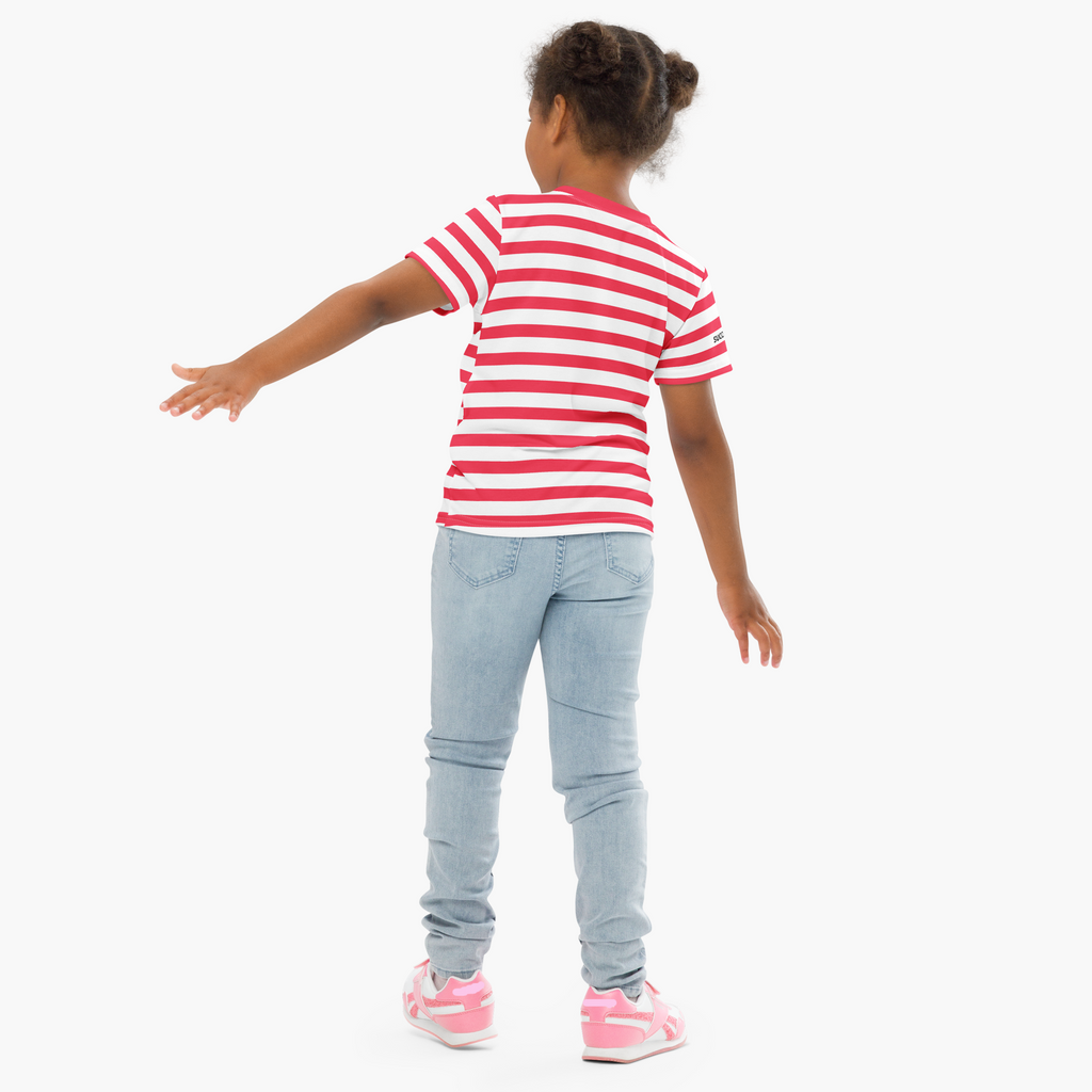 SUCCESS WIRE Unisex Striped Crew Neck T-Shirt for Little Kids (2T-7)