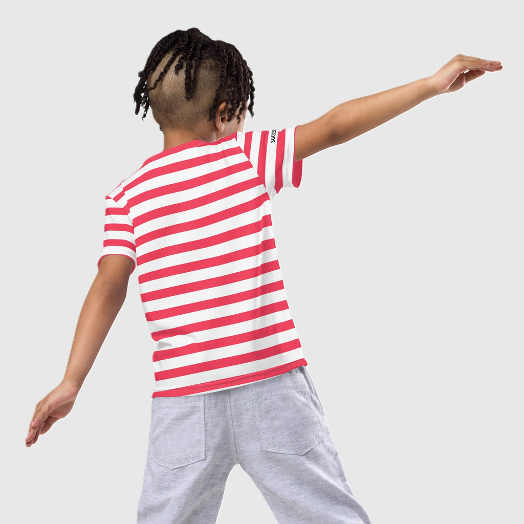SUCCESS WIRE Unisex Striped Crew Neck T-Shirt for Little Kids (2T-7)