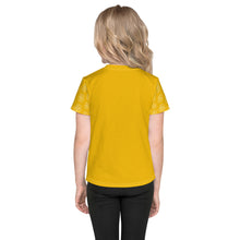 Load image into Gallery viewer, SUCCESS WIRE Blooming Petals Crew Neck T-shirt for Little Girls (2T-7) - Goldenrod
