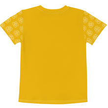 Load image into Gallery viewer, SUCCESS WIRE Blooming Petals Crew Neck T-shirt for Little Girls (2T-7) - Goldenrod
