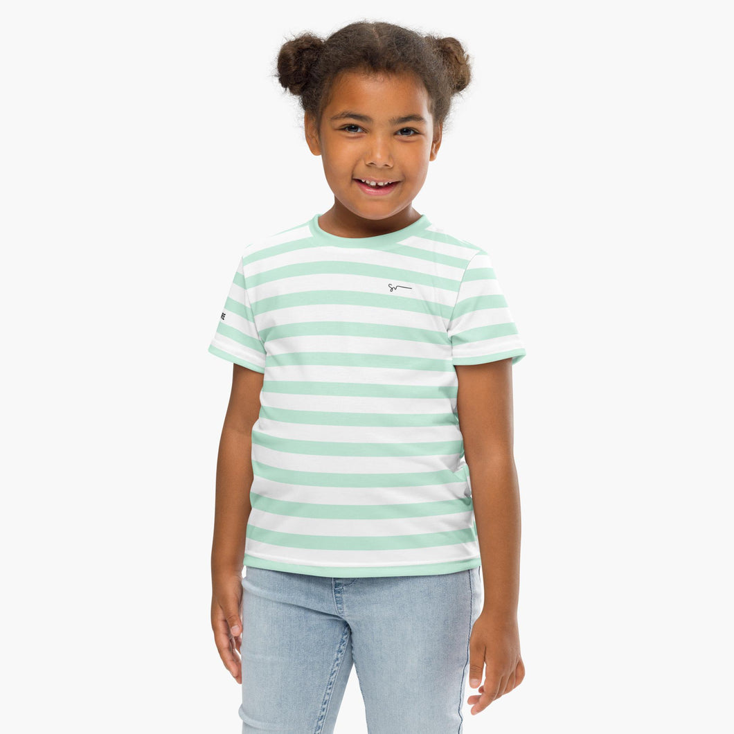 SUCCESS WIRE Unisex Striped Crew Neck T-shirt for Little Kids (2T-7)